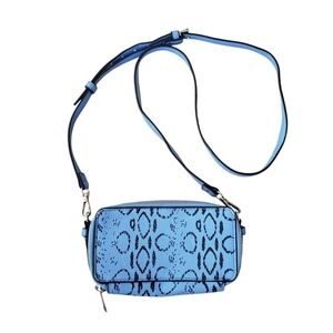Reed Faux Leather Python Snakeskin Print Mini Crossbody Bag Blue Black